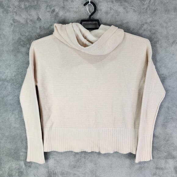 Womens Beige Gap Hooded Sweater 100% Cotton Long Sleeve Size S - Picture 9 of 12